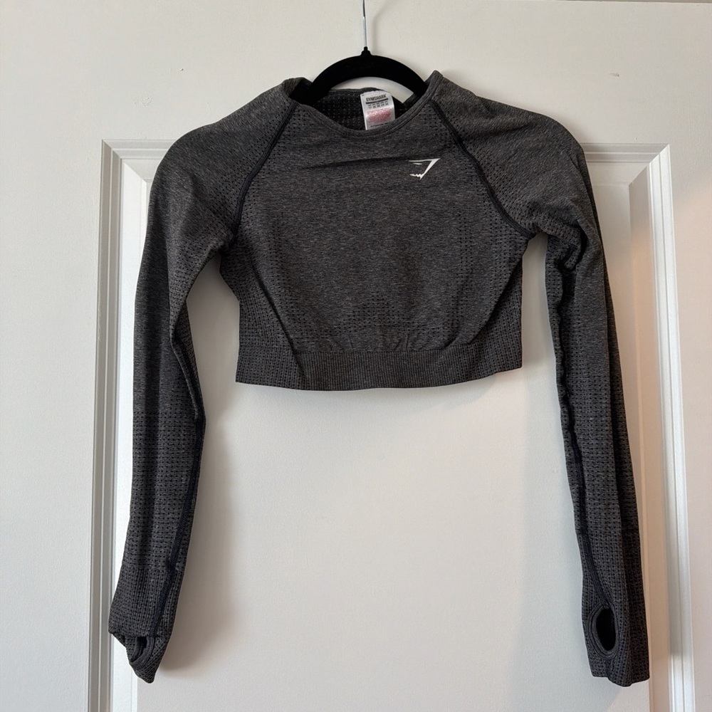 Gymshark Dark Gray Long Sleeve Crop Top